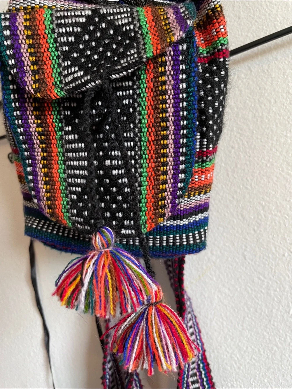 Festive Multicolor Tassel Backpack Bag - Boho Women's Accessory